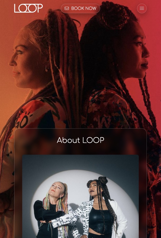 Responsive website for LOOP DJ live duo